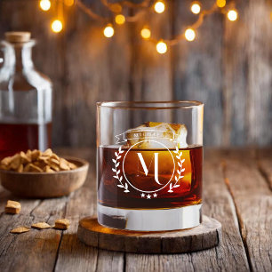 Verre À Whisky Monogramme Initiale Élégante