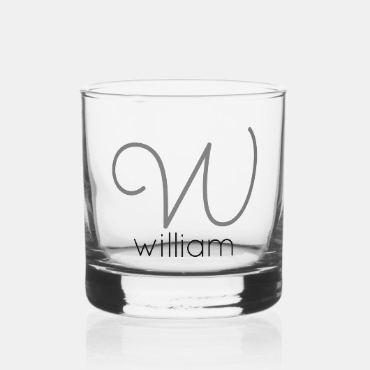 Verre À Whisky Monogramme moderne personnalisé Cocktail (Recto)