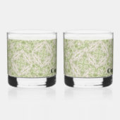 Verre À Whisky Monogramme Nom Sage Green Motif | (Droite)