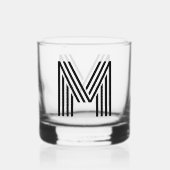 Verre À Whisky Monogramme rétro simple (Verso)