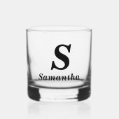 Verre À Whisky Monogramme simple Nom initial (Recto)
