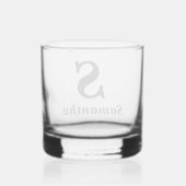 Verre À Whisky Monogramme simple Nom initial (Verso)