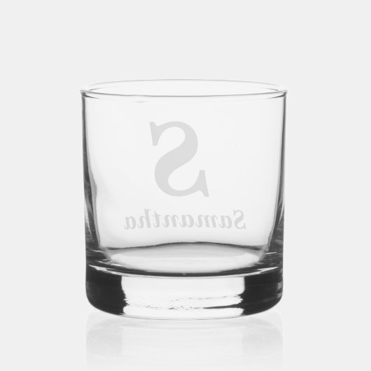 Verre À Whisky Monogramme simple Nom initial (Verso)
