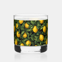 Motif d'arbre de citron agrumes vibrant