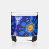 Verre À Whisky Motif Fleurs bleues Abstraites (Verso)