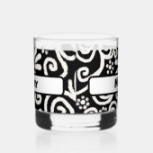 Verre À Whisky Motif Floral Blanc Noir (Droite)