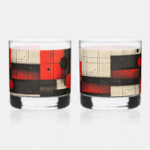Verre À Whisky Motif géométrique Crème noire rouge (Gauche)