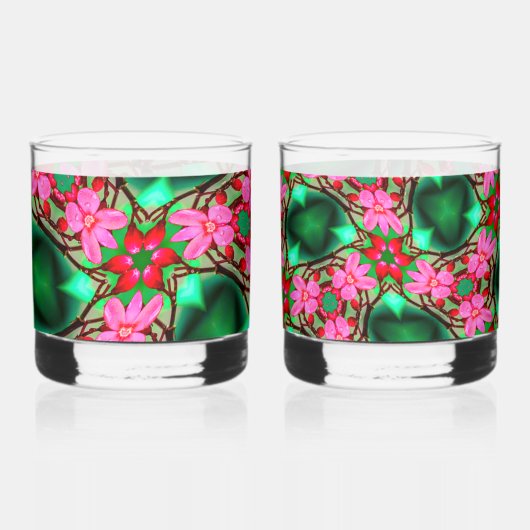 Verre À Whisky Motif Rose du désert (Gauche)