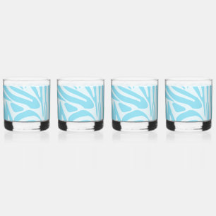 Verre À Whisky Motif Zèbre Bleu