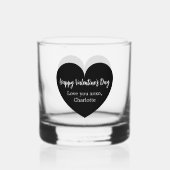Verre À Whisky Noir coeur blanc Saint Valentin (Verso)