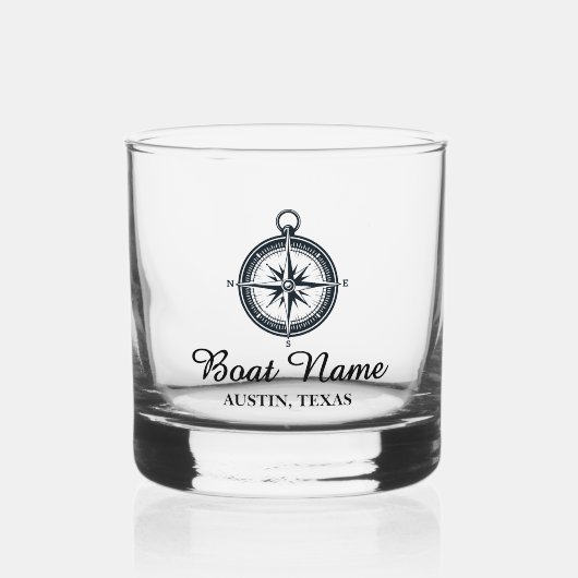 Verre À Whisky Nom de bateau personnalisé (Recto)