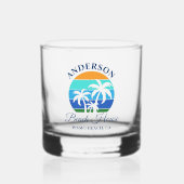 Verre À Whisky Nom de famille Beach House Sun Palm Trees (Recto)