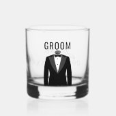 Verre À Whisky Nom de la chambre Mariage noir Tuxedo Date (Recto)