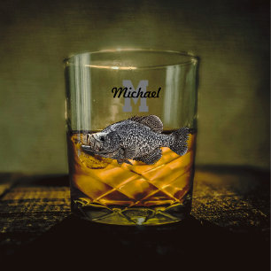Verre À Whisky Nom du monogramme Crappie Fishing Men Sports Extér