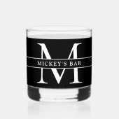 Verre À Whisky Nom du monogramme personnalisé (Verso)
