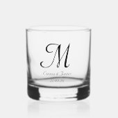 Verre À Whisky Nom du script Monogramme personnalisé Fête de mari (Recto)