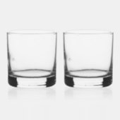 Verre À Whisky Nom et monogramme en gris (Gauche)