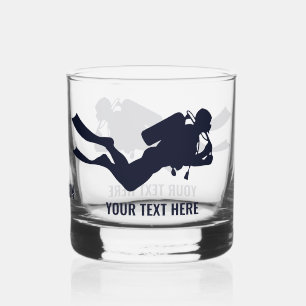 Verre À Whisky Nom et texte personnalisés Plongée sous-marine