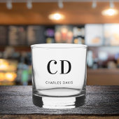 Verre À Whisky Nom initial du monogramme simple