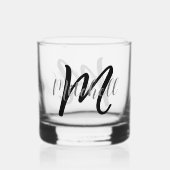 Verre À Whisky Nom monogramme simple Personnalisé (Recto)