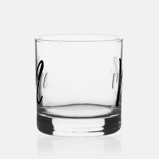 Verre À Whisky Nom monogramme simple Personnalisé (Droite)