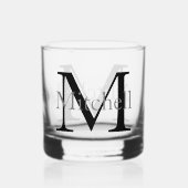 Verre À Whisky Nom monogramme simple Personnalisé (Recto)
