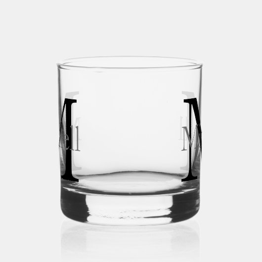 Verre À Whisky Nom monogramme simple Personnalisé (Droite)