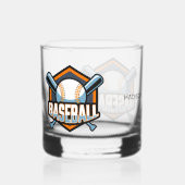 Verre À Whisky Nom personnalisé Baseball (Verso)