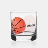 Verre À Whisky Nom personnalisé du basket-ball (Verso)