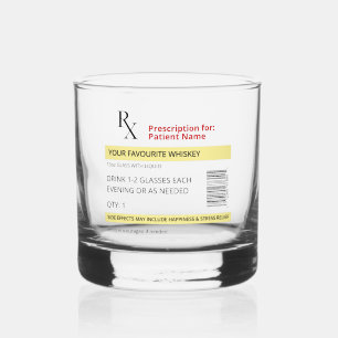 Verre À Whisky Novelty Prescription Whiskey Glass personnalisable