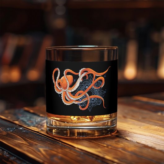 Verre À Whisky Octopus Orange Mandalla Bleu