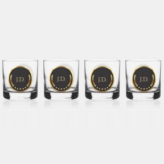 Verre à whisky or et noir (Recto)