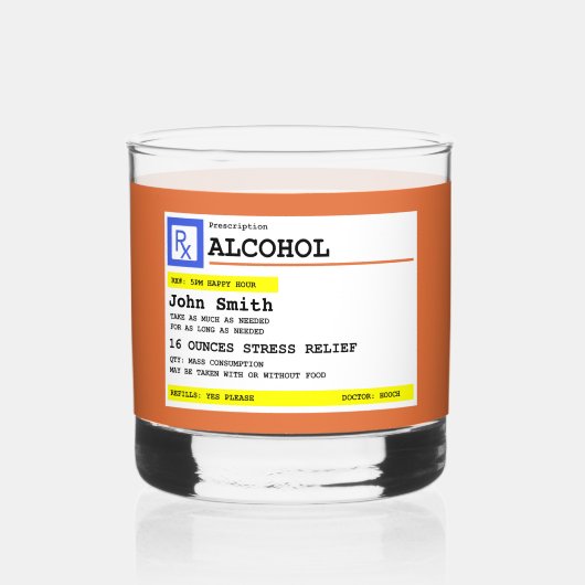 Verre À Whisky Ordonnance personnalisée Alcool humoristique (Recto)