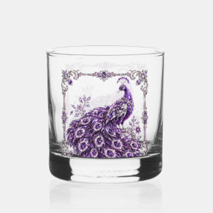 Verre À Whisky Paon de cristal violet de luxe