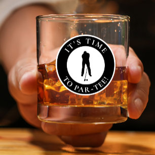 Verre À Whisky Par Tee Golfer Humour Drôle Moderne Noir Pour Lui