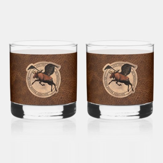 Verre À Whisky Patch Flying Moose Aviation (Recto)