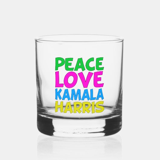 Verre À Whisky Peace Love Kamala Harris Cute Election (Recto)