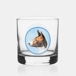 Verre À Whisky Peinture de Basenji - Art Original Mignon