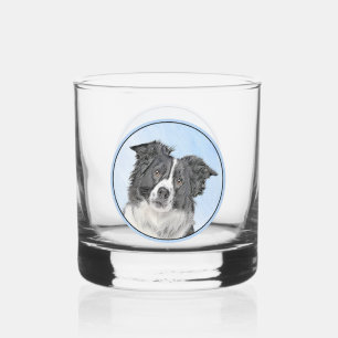 Verre À Whisky Peinture de Border Collie - Art de chien original 
