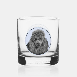 Verre À Whisky Peinture de caniche Miniature Jouet noir Art origi