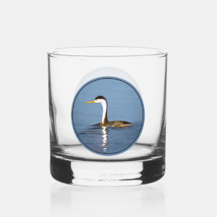 Verre À Whisky Peinture de Grèbe de Clark - Art original d'oiseau