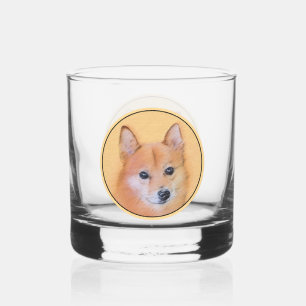 Verre À Whisky Peinture de Spitz finlandais - Art de chien origin