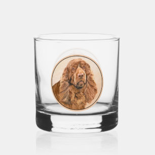 Verre À Whisky Peinture de Sussex Spaniel - Jolie œuvre d'art ori