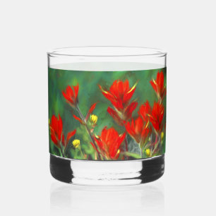 Verre À Whisky Peinture indienne de pinceau - Art Fleur original