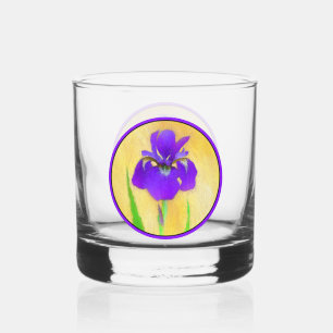 Verre À Whisky Peinture Iris à cordes - Art Fleur d'origine