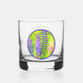 Verre À Whisky Peinture Lupine - Art Fleur Original (Verso)