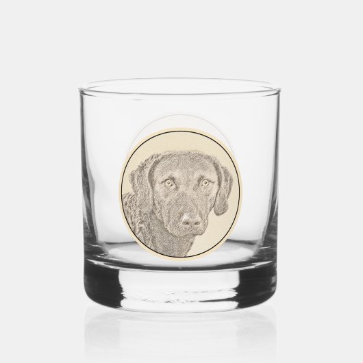 Verre À Whisky Peinture originale de chien par Retriever de Chesa (Recto)
