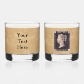 Verre À Whisky Penny Black Postage Timbre (Verso)