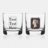 Verre À Whisky Penny Black Postage Timbre (Verso)