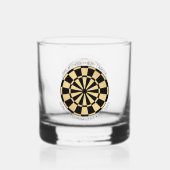 Verre À Whisky Personalized Family Name Gold Black Dartboard (Recto)